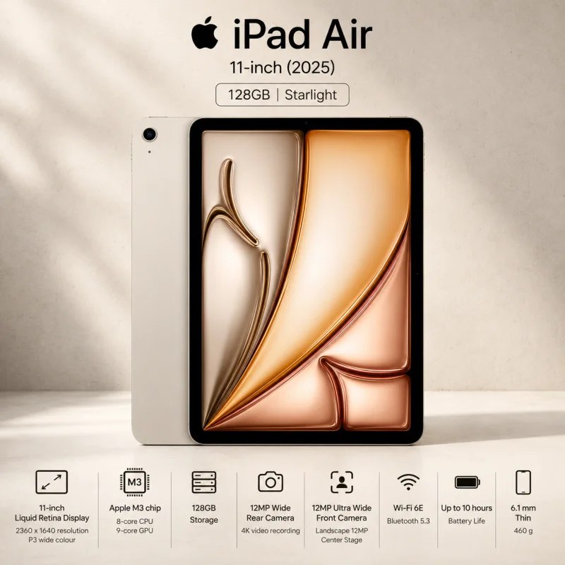 APPLE 11″ IPAD AIR (2025) 128 GB STARLIGHT