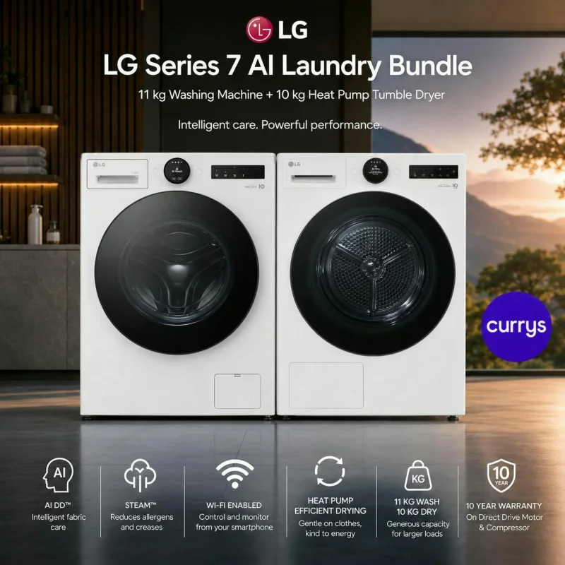 LG SERIES 7 AI WASHING MACHINE & DRYER BUNDLE