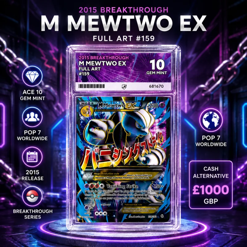 ACE 10 GEM MINT 2015 BREAKTHROUGH M MEWTWO EX  – POP 7 POKEMON or £1000