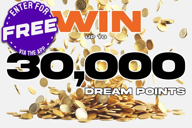 FREE: 10,000 Dream Points (Prize Tripled Over £1 Spend)