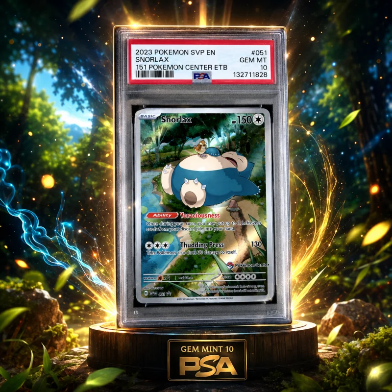 PSA 10 GEM MINT SNORLAX SVP 051 POKEMON CENTER STAMPED 151 ETB PROMO