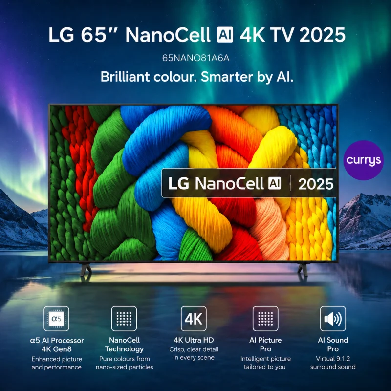 LG NANO80 65″ NANOCELL AI 4K HDR SMART TV