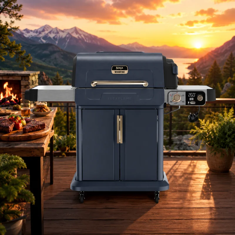 Ninja FlexFlame Gas BBQ And Outdoor Cooking System – Blue And Gold