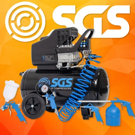 SGS 50L Direct Drive Air Compressor & 5 Piece Tool Kit 30th Jun 26