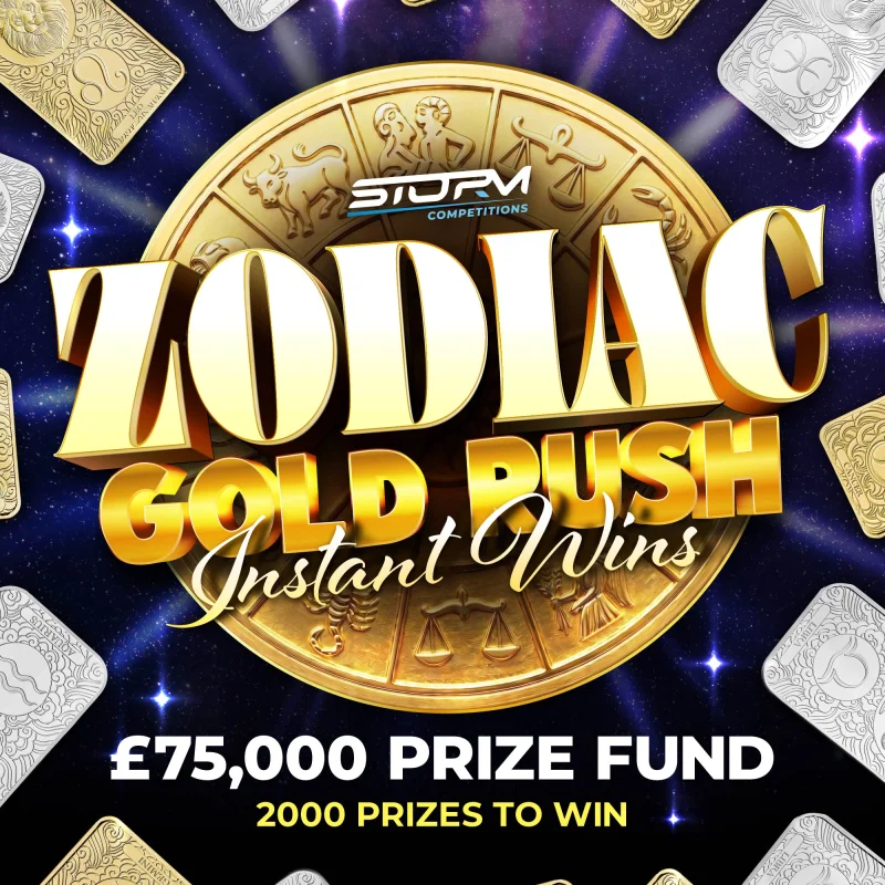 Zodiac Gold Instant Wins – 2,000 Prizes – £75,000 Prize Fund