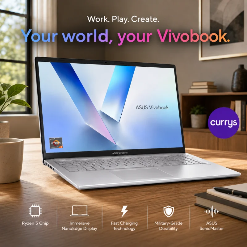 ASUS VIVOBOOK GO 15 E1504FA 15.6″ R5 8G 512GB LAPTOP – SILVER
