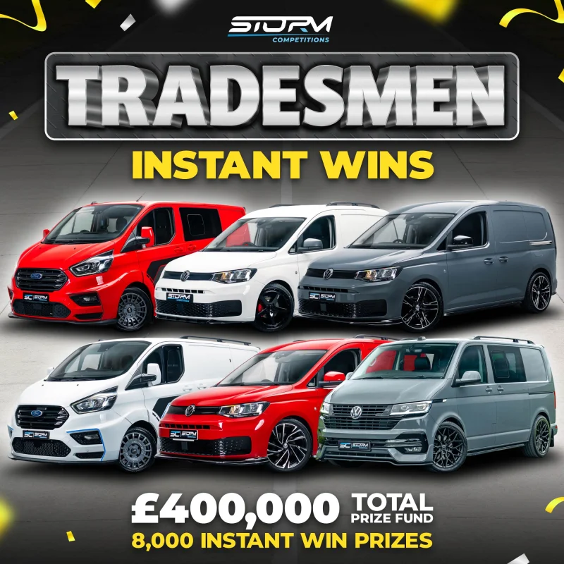 The Ultimate Tradesmen Instant Wins – 8,000 Prizes – £400,000 Prize Fund