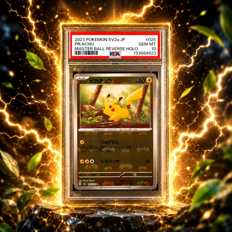 2023 POKEMON JP SV2a PIKACHU MASTER BALL REVERSE HOLO #025 GEM MT 10