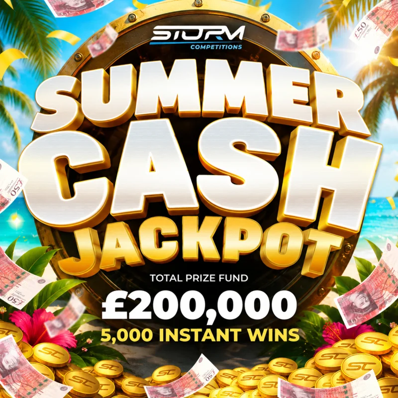 Summer Cash Jackpot Instant Wins – £200,000 Prize Fund – 5,000 Prizes